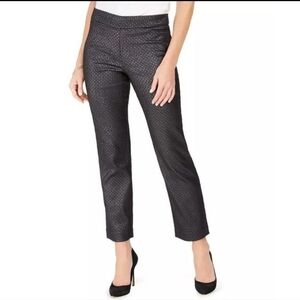 JM Collection Women's Pull- On Foil Jacquard Pants